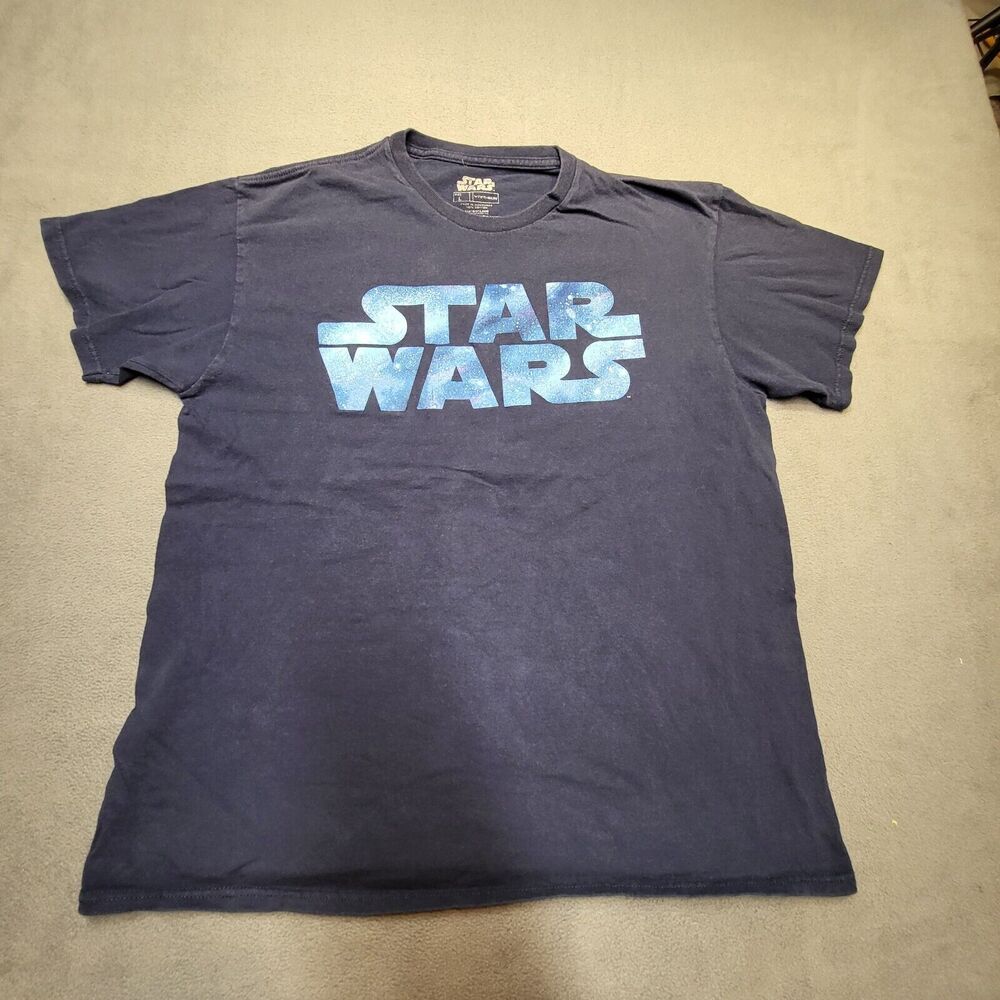 Star Wars Shirt Mens L Blue Short Sleeve Crew Neck